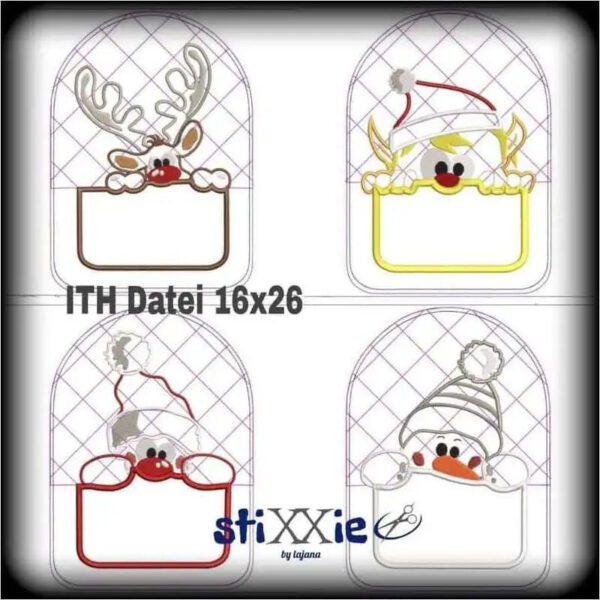 ITH Stickdatei Topfhandschuh Weihnachtsmotive