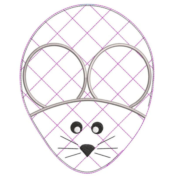 ITH Stickdatei Topflappen Maus – Süßer Maus-Topflappen