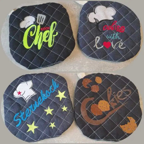 ITH Stickdatei Topfi Topflappen mit Motiven