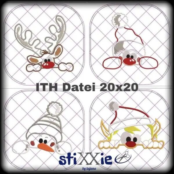 ITH Stickdatei Topfi Topflappen Weihnachtsmotive