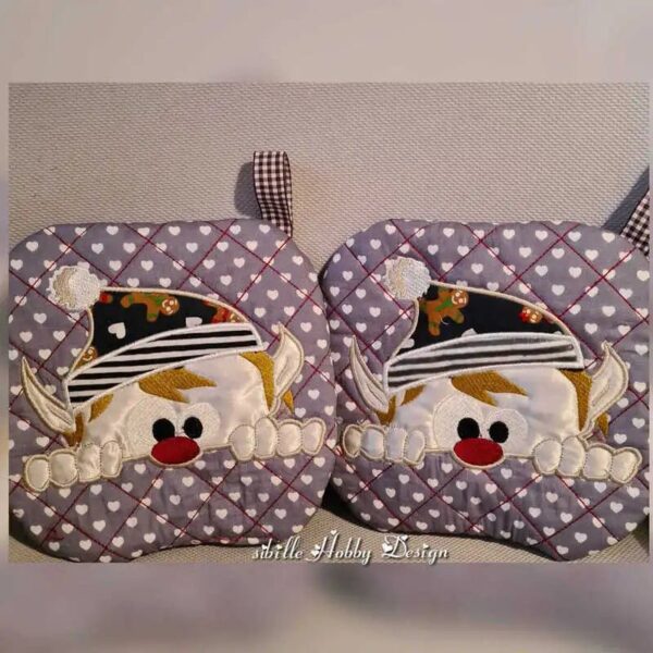 ITH Stickdatei Topfi Topflappen Weihnachtsmotive