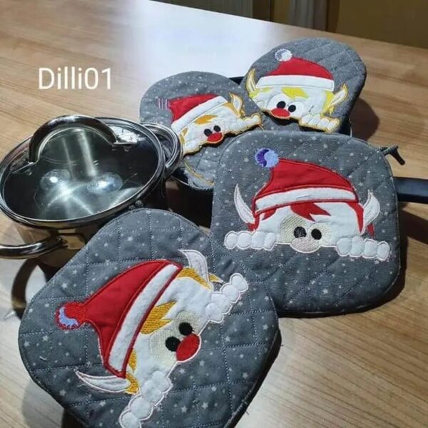 ITH Stickdatei Topfi Topflappen Weihnachtsmotive