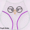 ITH Stickdatei Topflappen Eule