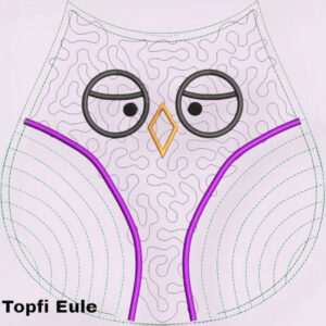 ITH Stickdatei Topflappen Eule