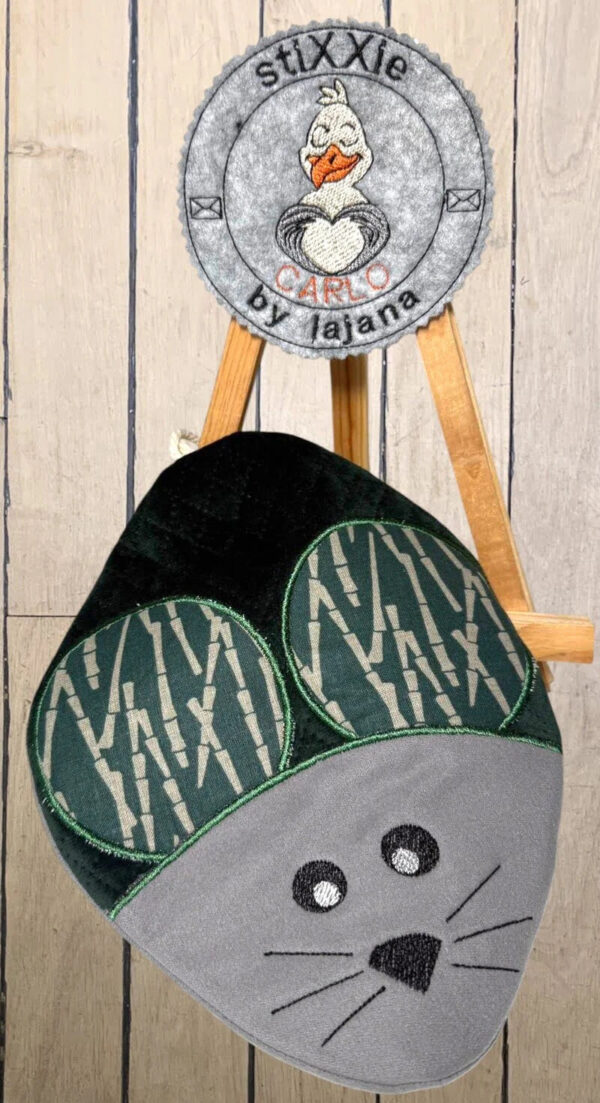 ITH Stickdatei Topflappen Maus – Süßer Maus-Topflappen