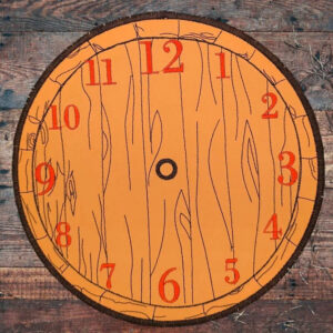 ITH Stickdatei Fass-Uhr