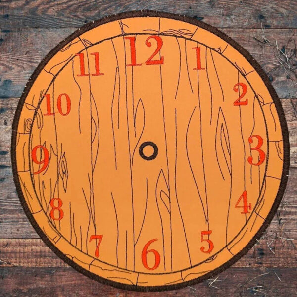 ITH Stickdatei Fass-Uhr