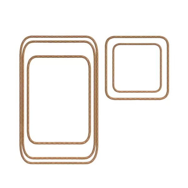 ITH Stickdatei Untersetzer eckig Blanko – 9 Größen in 3 Paketen
