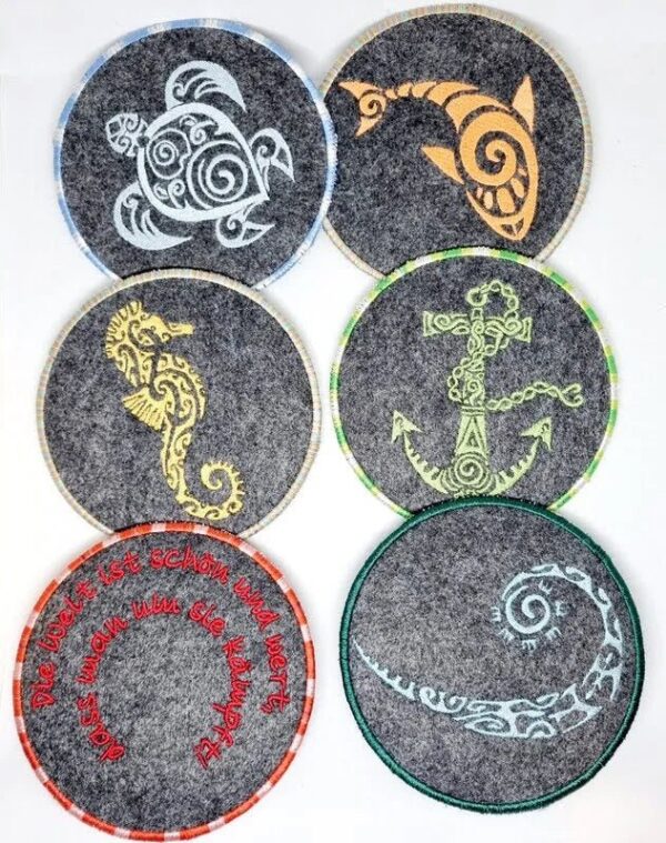 ITH Stickdatei Untersetzer rund Blanko