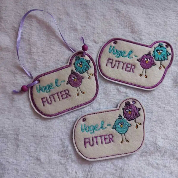 ITH Stickdatei Vögel Anhänger