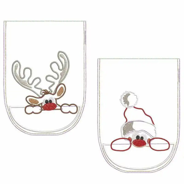 ITH Stickdatei Waschlappen und Waschpads Weihnachten