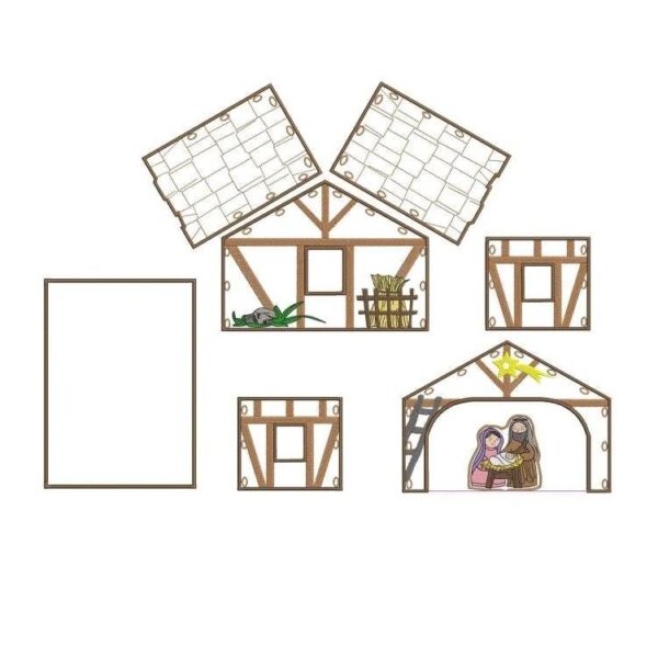 ITH Stickdatei Weihnachtskrippe mit Paar