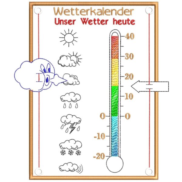 ITH Stickdatei Wetterkalender
