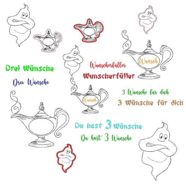 ITH Stickdatei Wunderlampe