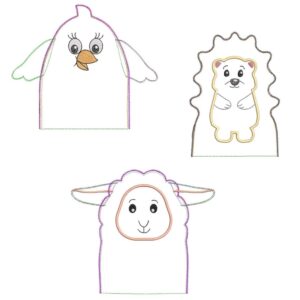 ITH Stickdatei Waschlappen Tiere