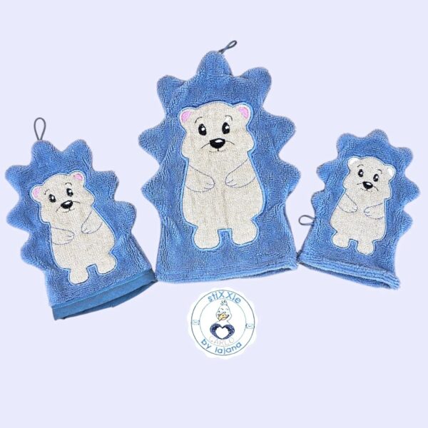 ITH Stickdatei Waschlappen Tiere