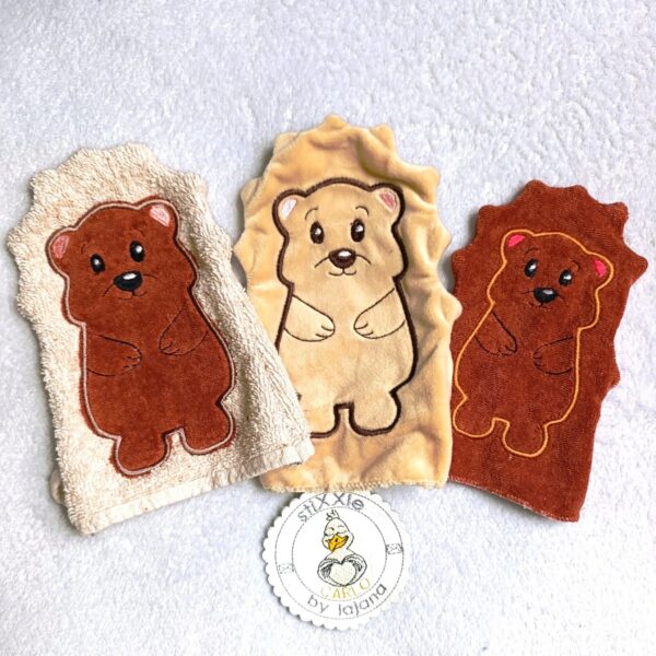 ITH Stickdatei Waschlappen Tiere