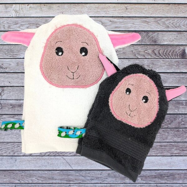 ITH Stickdatei Waschlappen Tiere