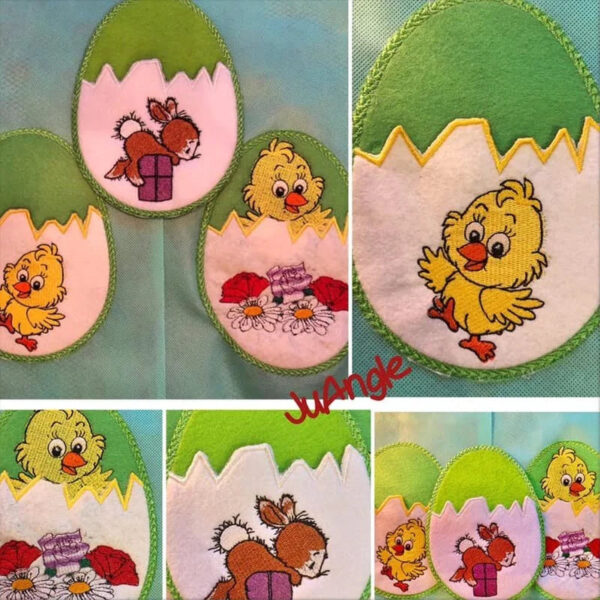 ITH Stickdatei Ostertasche Osterei – Süße Bestecktasche