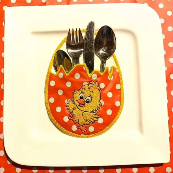 ITH Stickdatei Ostertasche Osterei – Süße Bestecktasche