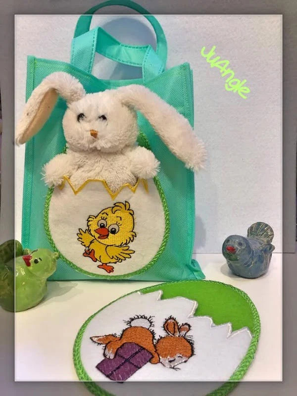 ITH Stickdatei Ostertasche Osterei – Süße Bestecktasche