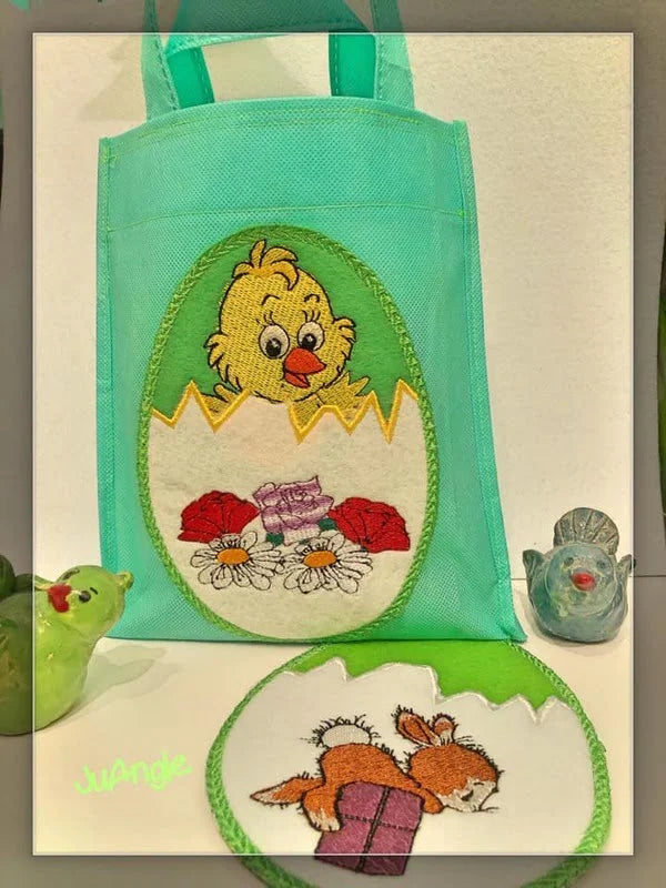 ITH Stickdatei Ostertasche Osterei – Süße Bestecktasche