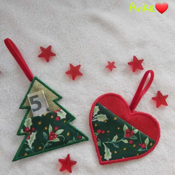 ITH Stickdatei Anhänger Set mit Geldfach