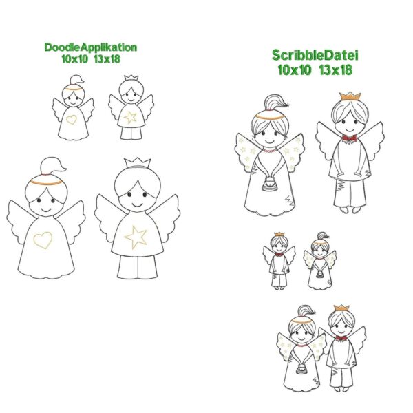 Engel Stickdatei & Applikation - Schutzengel für Kinder 10x10 13x18