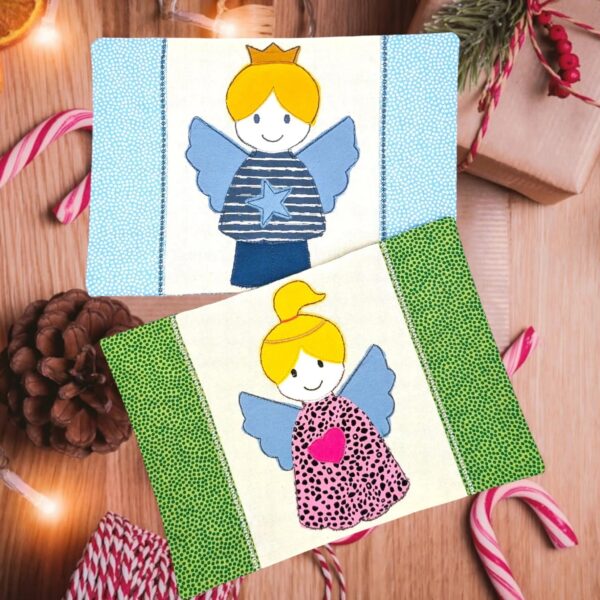 Engel Stickdatei & Applikation - Schutzengel für Kinder 10x10 13x18