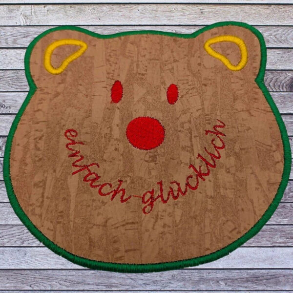 Stickdatei Baerenkopf-Applikation Blanko