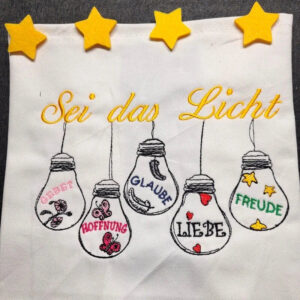 Stickdatei Glühbirnen Be the Light