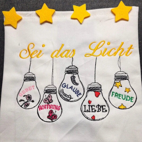 Stickdatei Glühbirnen Be the Light