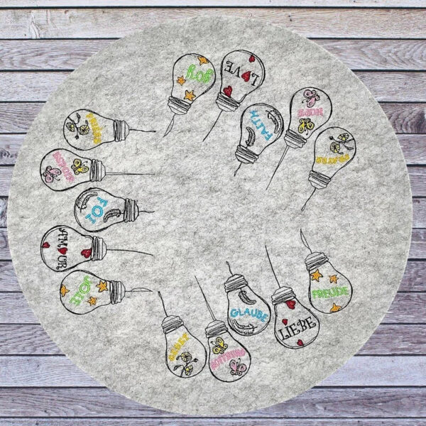 Stickdatei Glühbirnen Be the Light