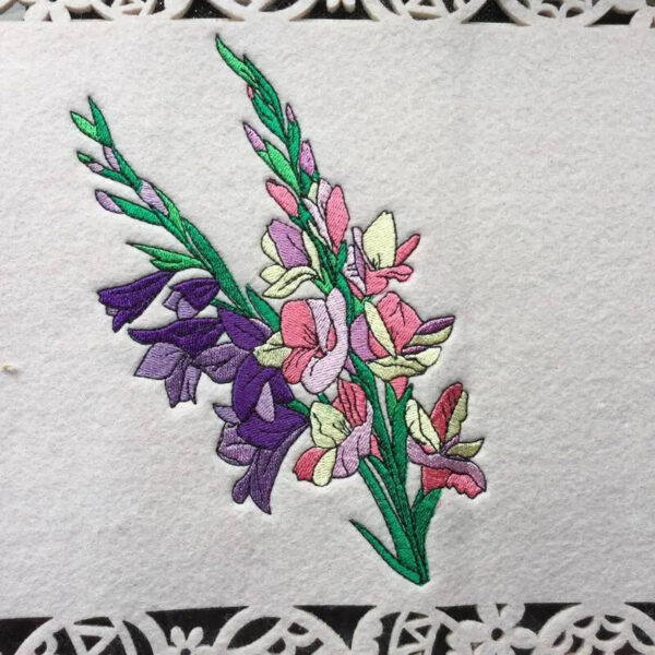 Stickdatei Blumen Gladiolen 🌸 – Vollstick | 13x18 & 16x26cm