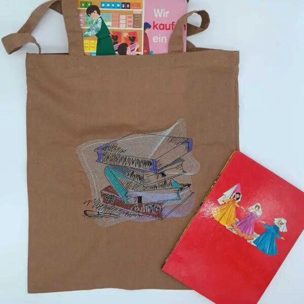 Stickdatei Bücher Bücherstapel