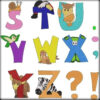 Stickdatei Buchstaben Tiere -Set 31-teilig