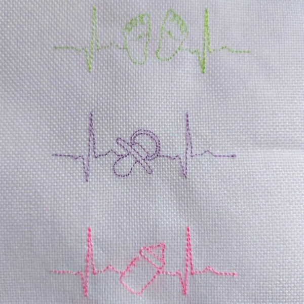 Stickdatei EKG Linien Baby