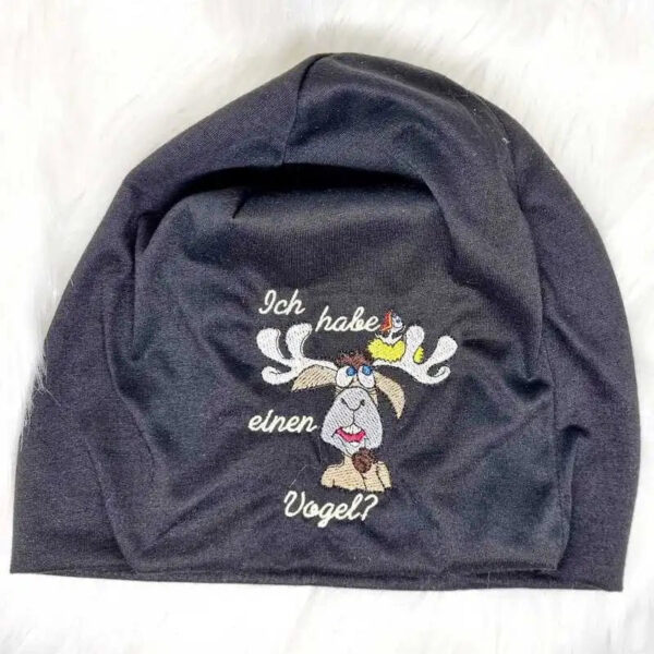 Stickdatei Elch mit Vogelnest und Noten