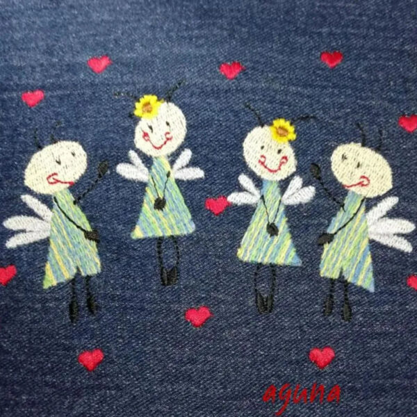 Stickdatei Elfen Pippa und Pepe Minis – Süße Blumenelfen 10x10 | stiXXie