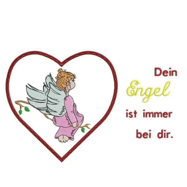 Stickdatei Engel mit Spruch