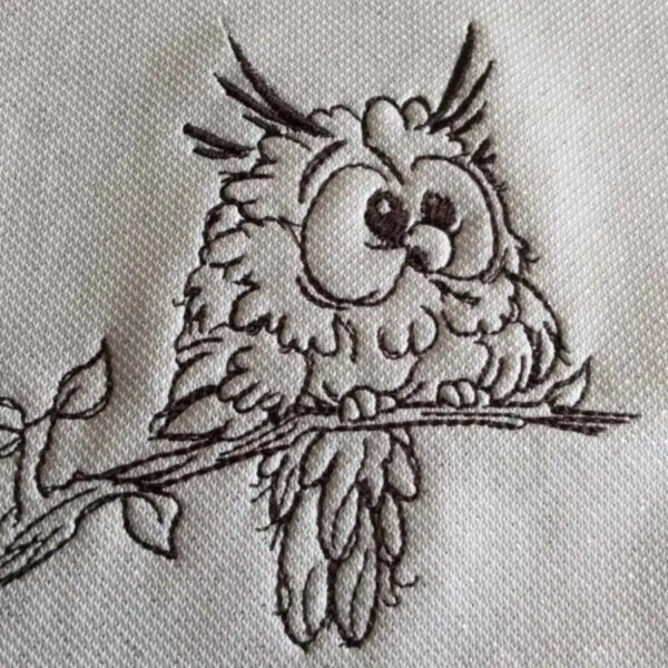 Stickdatei Eule Karikatur Scribble