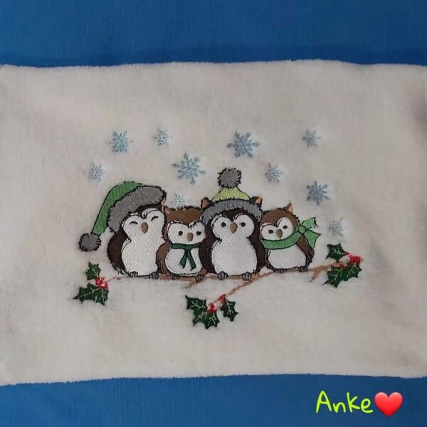 Stickdatei Eule Wintereulen 🦉❄️