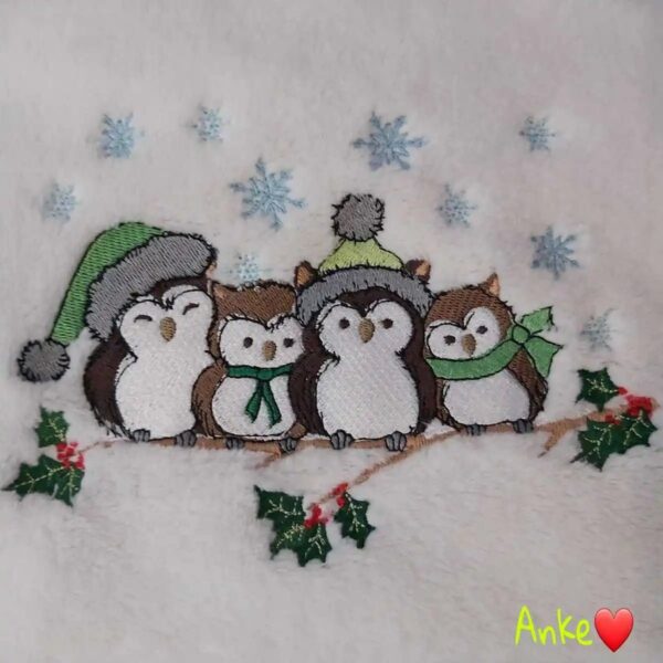 Stickdatei Eule Wintereulen 🦉❄️