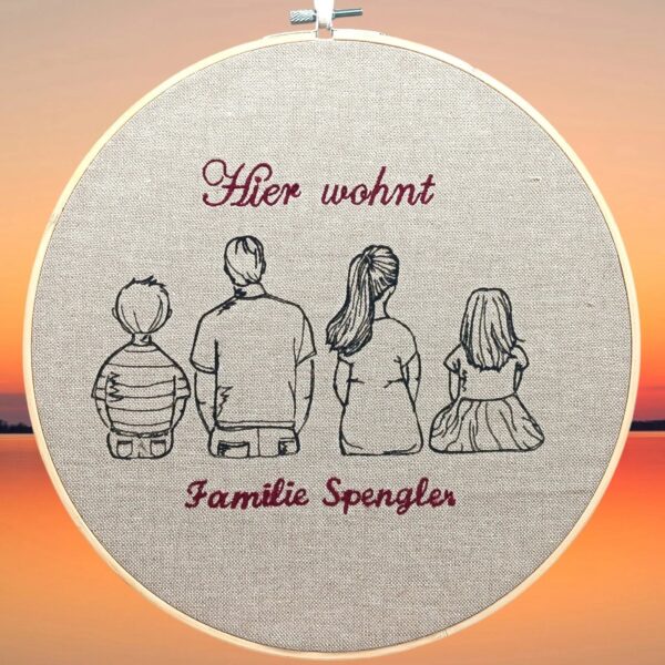 Stickdatei Familie und Freunde Baukasten