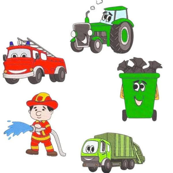 Stickdatei Feuerwehr Traktor Set