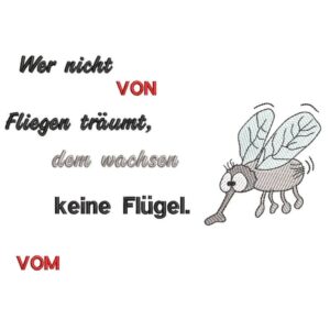 Fliege Marta Stickdatei mit Spruch – Lustig & Witzig