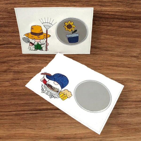 Stickdatei Garten- und Grillwichtel mit Sprüchen 🌿 – 6 Motive + 2 Sprüche | 10x10cm