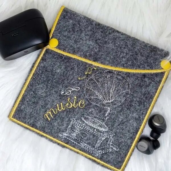 Stickdatei Grammophon Vintage