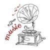 Stickdatei Grammophon Vintage