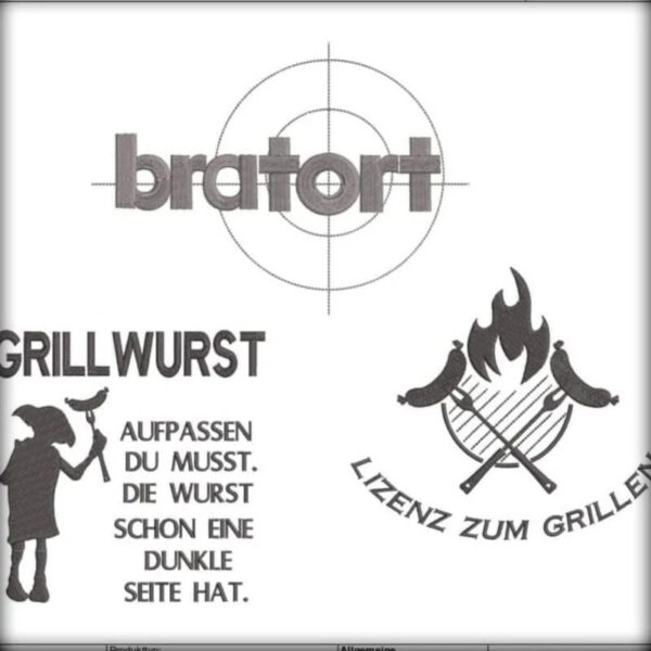 Stickdatei Grillen Vatertag